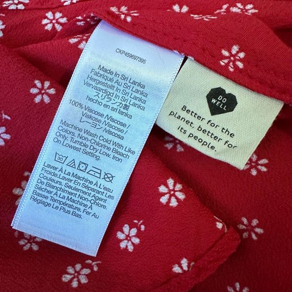 NWOT MADEWELL Red Wrap Mini Skirt in Bandana Flower - Picture 10 of 12